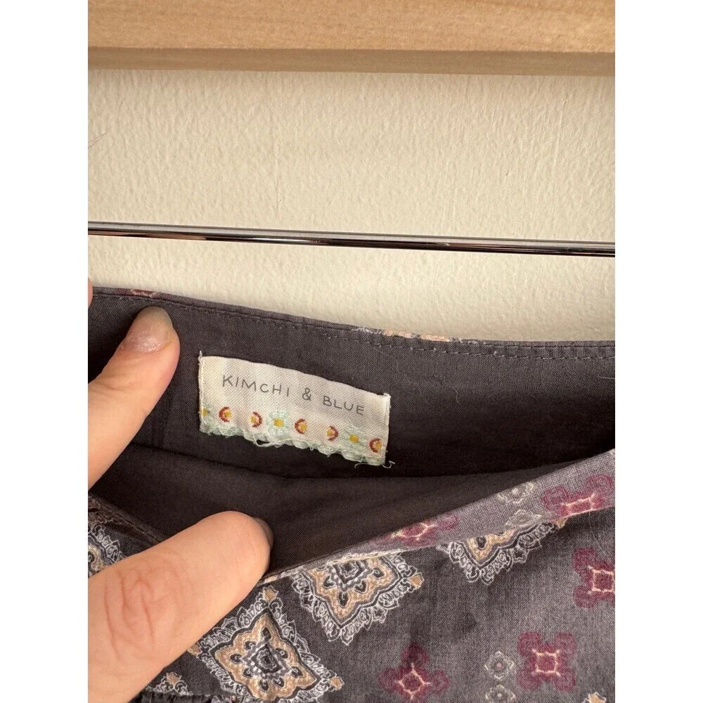 Kimchi Blue Geometric Diamonds Purple Grey Skirt Size Small - Picture 7 of 10